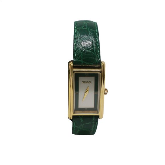Gucci 2600L Quartz Analog Green Leather Women's Watch Swiss Made GG-A0228P-C025 - Picture 7 of 10
